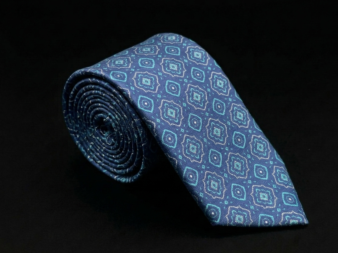 Corbata santorini mosaico azul