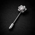 Broche solapa flor plateada